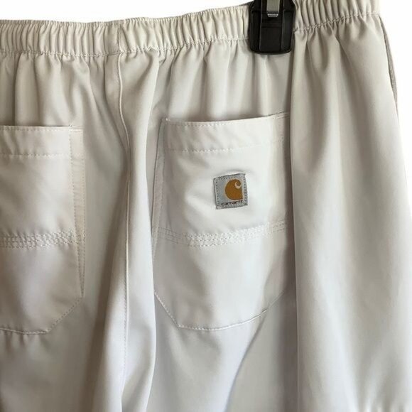 Carhartt Force Scrub Pants Drawstring Cargo Medium Petite White - Picture 7 of 7